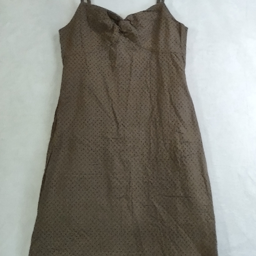 Chic Brown Peephole Dress With Adjustable Straps, Classy And Casual